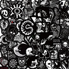 Sticker-Set - 50 Gothic Schwarz-Weiß