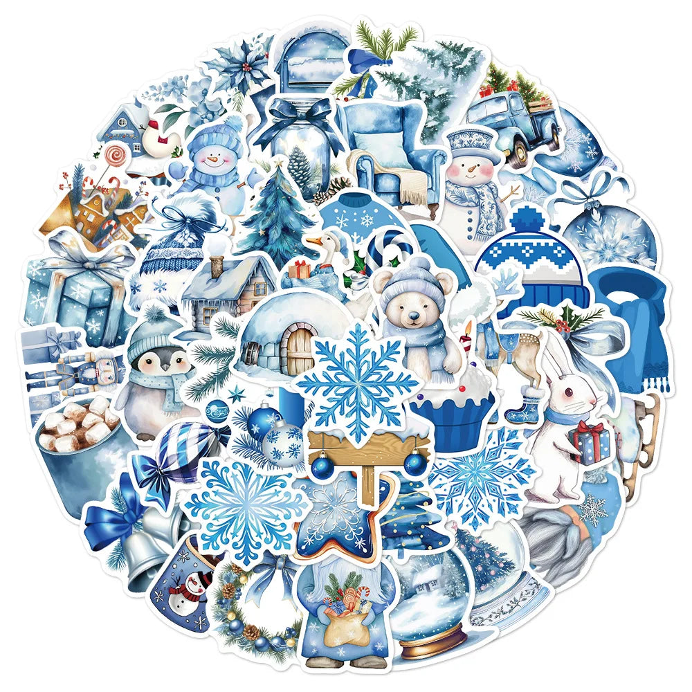 Sticker‑Set - Winter‑Sticker Blaues Set (10‑50 Stk.)