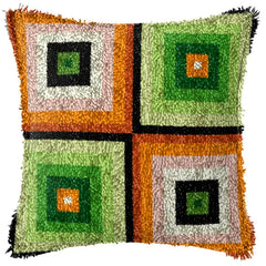 Knüpfset - Retro Geometrie Knüpfkissen‑Set