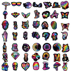 Sticker-Set - 50 Schwarzrand-Regenbogen