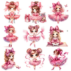 Bügelaufkleber - Mädchen mit großer Schleife