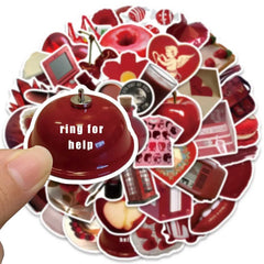 Sticker‑Set - Rote Retro Graffiti‑Sticker (10‑50 Stk.)