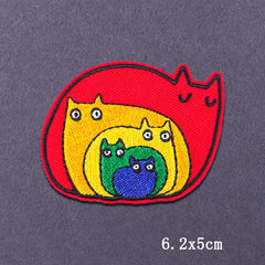 Bügelaufkleber - Regenbogen‑Katze