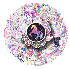 Sticker-Set - Bunte Einhörner (10/30/50 Stück)