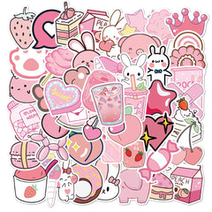 Sticker-Set - 50 Niedliche Rosa