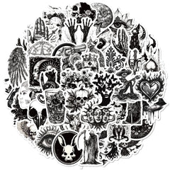 Sticker-Set - Schwarz-Weiß Gothic (10/30/50 Stück)