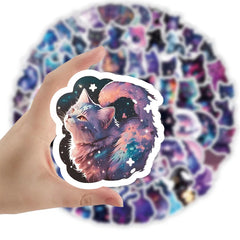 Sticker-Set - Sternenhimmel-Katzen (10/30/50/100 Stück)