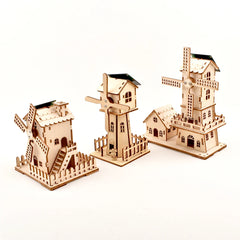 3D Holz-Puzzle - Solar-Windmühle