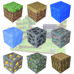 Magnetische Bausteine - Grasblock Einzelstück (Mine World)