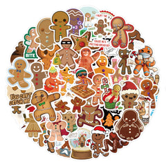 Sticker‑Set - Lebkuchen‑Mann Weihnachts‑Sticker (10‑60 Stk.)