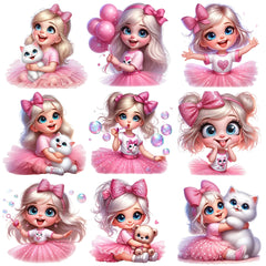 Bügelaufkleber - 15cm Rosa Prinzessin