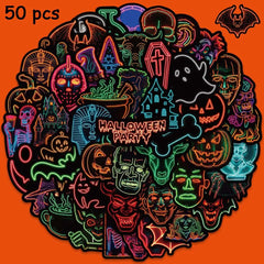 Sticker‑Set - Horror Halloween Neon‑Sticker (50 Stk.)