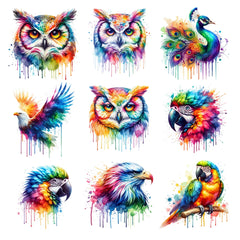 Bügelaufkleber - Regenbogenvögel