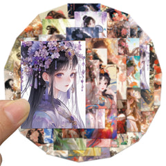 Sticker‑Set - Chinesische Mädchen Sticker (10‑50 Stk.)