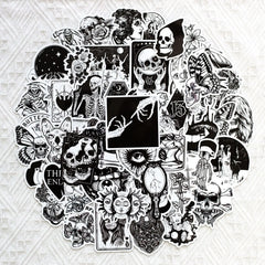 Sticker-Set - 50 Gothic Totenköpfe