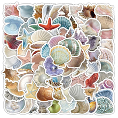 Sticker‑Set - Meeresschnecken Sticker (10‑100 Stk.)