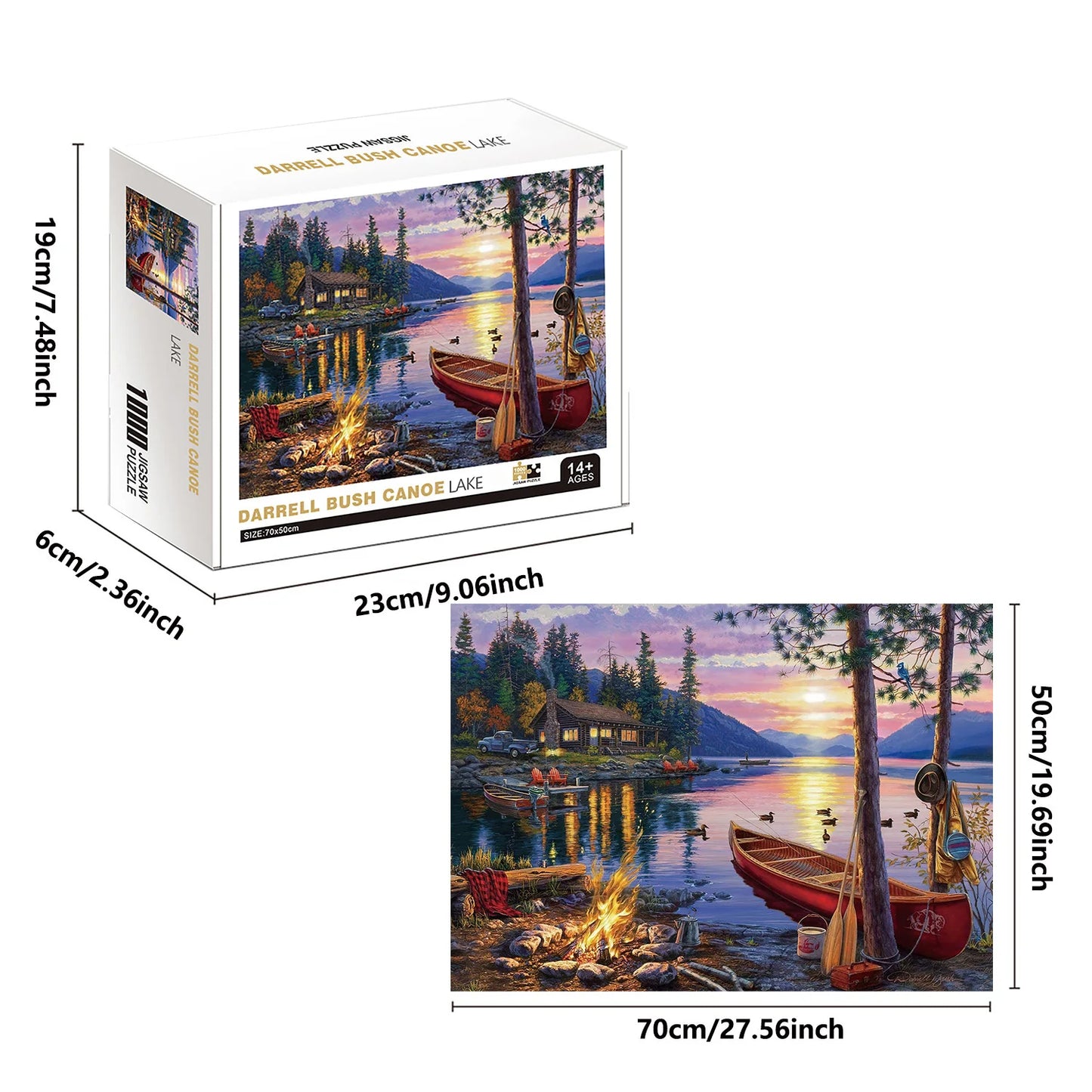 1000 Teile Puzzle - Darrell Bush Kanufahrt