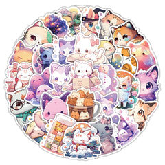 Sticker-Set - Kawaii Katzen (10/30/50 Stück)
