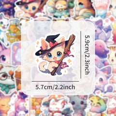 Sticker-Set - Kawaii Katzen (10/30/50 Stück)