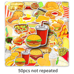 Sticker‑Set - Fast‑Food Sticker Hähnchen & Burger (10‑50 Stk.)