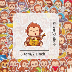 Sticker-Set - Niedliche Affen (10/30/50 Stück)