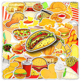 Sticker‑Set - Fast‑Food Sticker Hähnchen & Burger (10‑50 Stk.)
