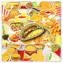 Sticker‑Set - Fast‑Food Sticker Hähnchen & Burger (10‑50 Stk.)