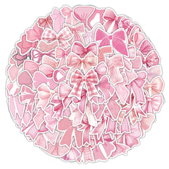 Sticker‑Set - Rosa Schleifen Coquette‑Sticker (10‑100 Stk.)