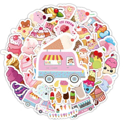 Sticker‑Set - Eiscreme Sommer‑Sticker (10‑50 Stk.)