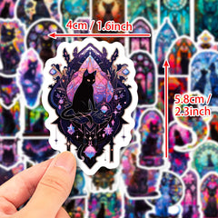 Sticker-Set - 50 Schwarze Katzen Gothic