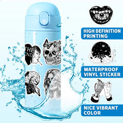 Sticker-Set - 50 Gothic Totenköpfe