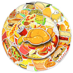 Sticker‑Set - Fast‑Food Sticker Hähnchen & Burger (10‑50 Stk.)