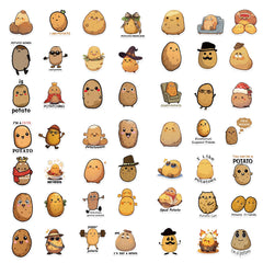 Sticker-Set - 50 Niedliche Kartoffeln