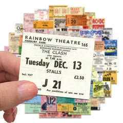 Sticker-Set - 55 Retro Rockband-Tickets