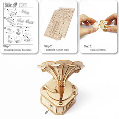 3D Holz-Puzzle - Grammophon mit Spieluhr
