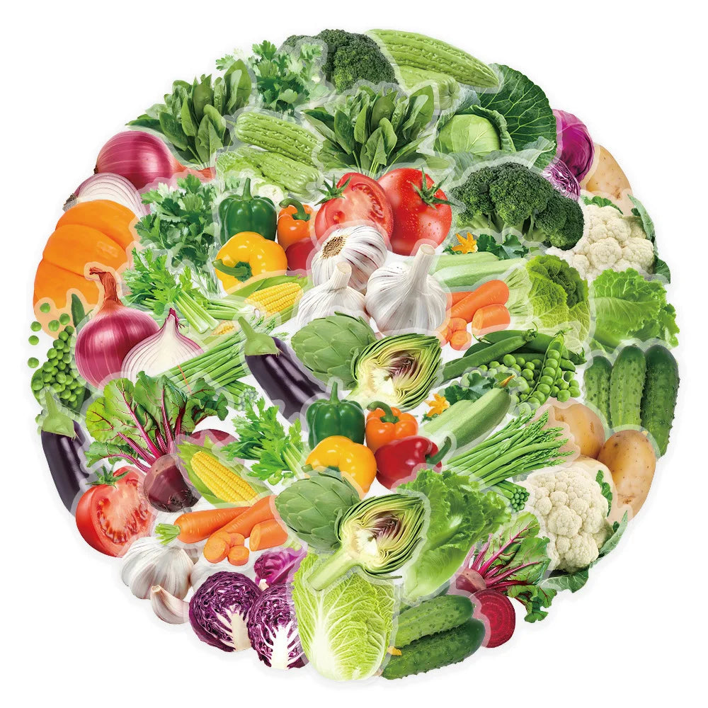 Sticker‑Set - Vegetarische Gemüse‑Sticker (10‑50 Stk.)