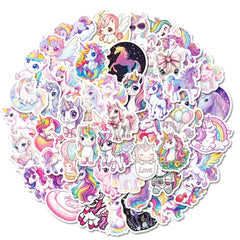 Sticker-Set - Bunte Einhörner (10/30/50 Stück)