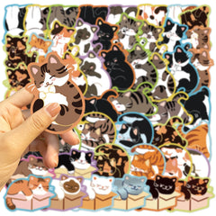 Sticker-Set - Niedliche Katzen (10/30/50 Stück)
