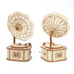 3D Holz-Puzzle - Grammophon mit Spieluhr