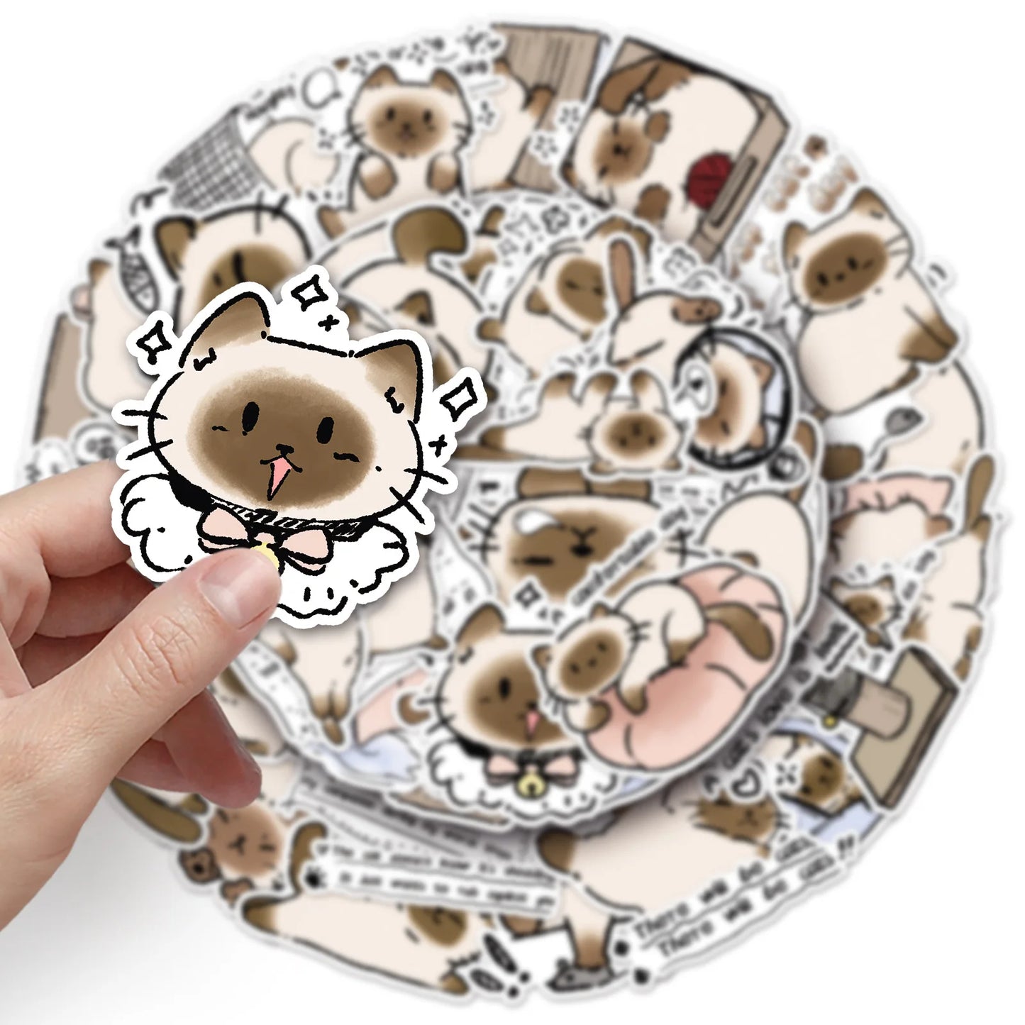 Sticker-Set - Siamkatzen (10/30/50 StĂŒck)