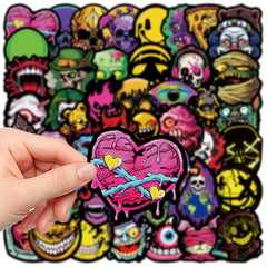 Sticker-Set - 50 Horror-Totenköpfe