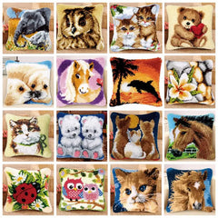 Knüpfset - Pferd‑ & Katze Knüpfkissen‑Set