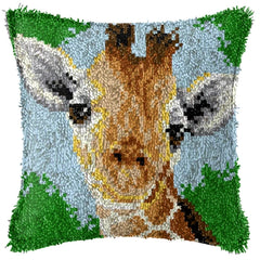 Knüpfset - Wolf‑Giraffe‑Leopard Knüpfkissen‑Set