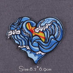 Bügelaufkleber - Wellenmotiv