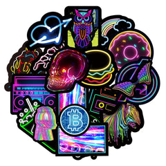 Sticker‑Set - Neon‑Licht Graffiti‑Sticker (10‑100 Stk.)