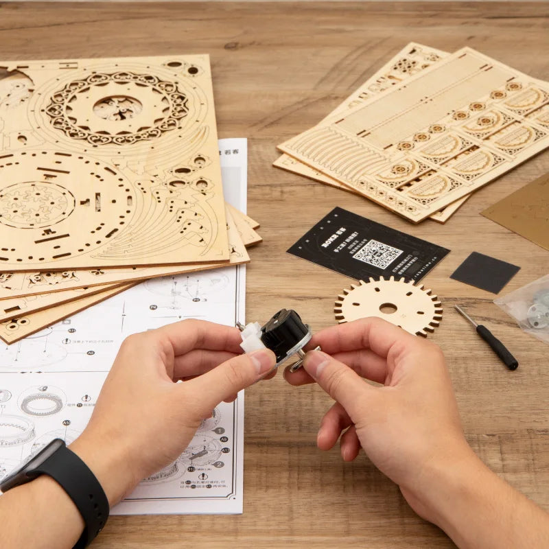 3D Holz-Puzzle - Drehbares Karussell