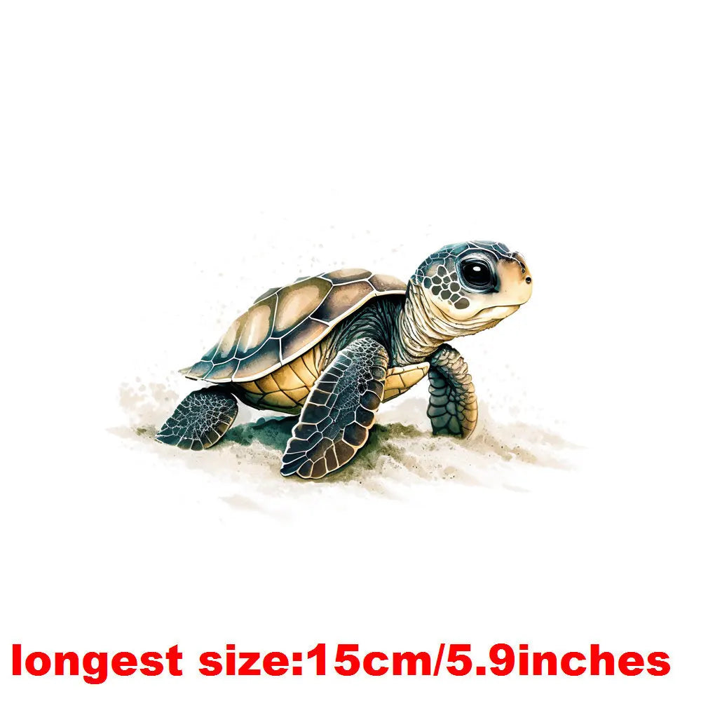 Bügelaufkleber - 15cm Meeresschildkröte