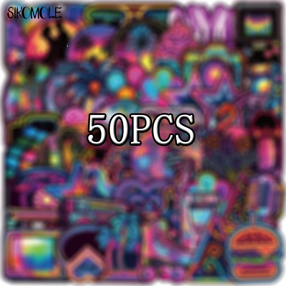Sticker‑Set - Süße Neon‑Light Sticker (10‑50 Stk.)