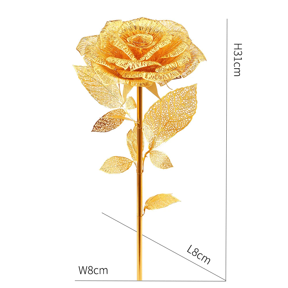 3D Metall-Puzzle - Goldene Rose