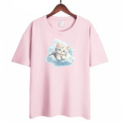 Bügelaufkleber - Tiger und Löwe mit Wolken